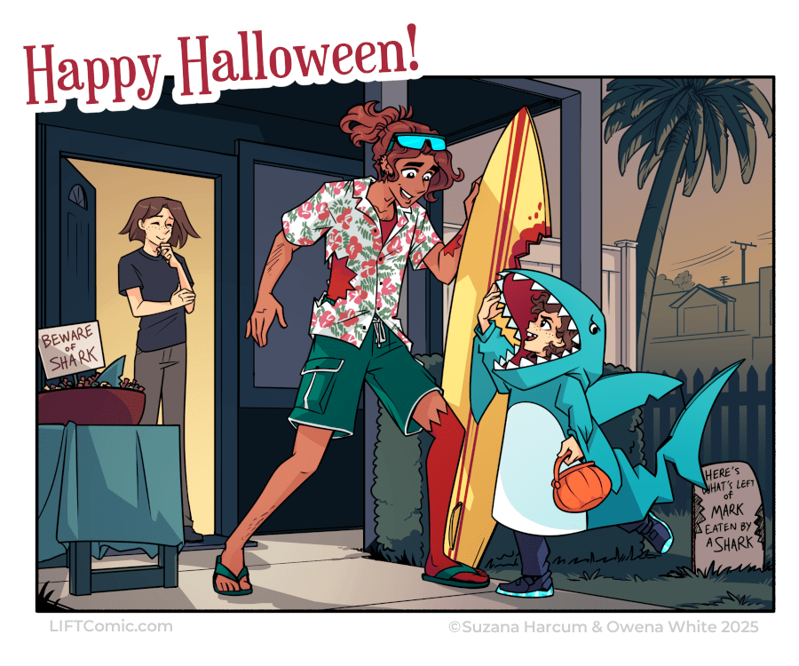 Milo hand-made both costumes, of course